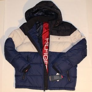 Tommy Hilfiger | Blue & White Quilted Puffer Coat